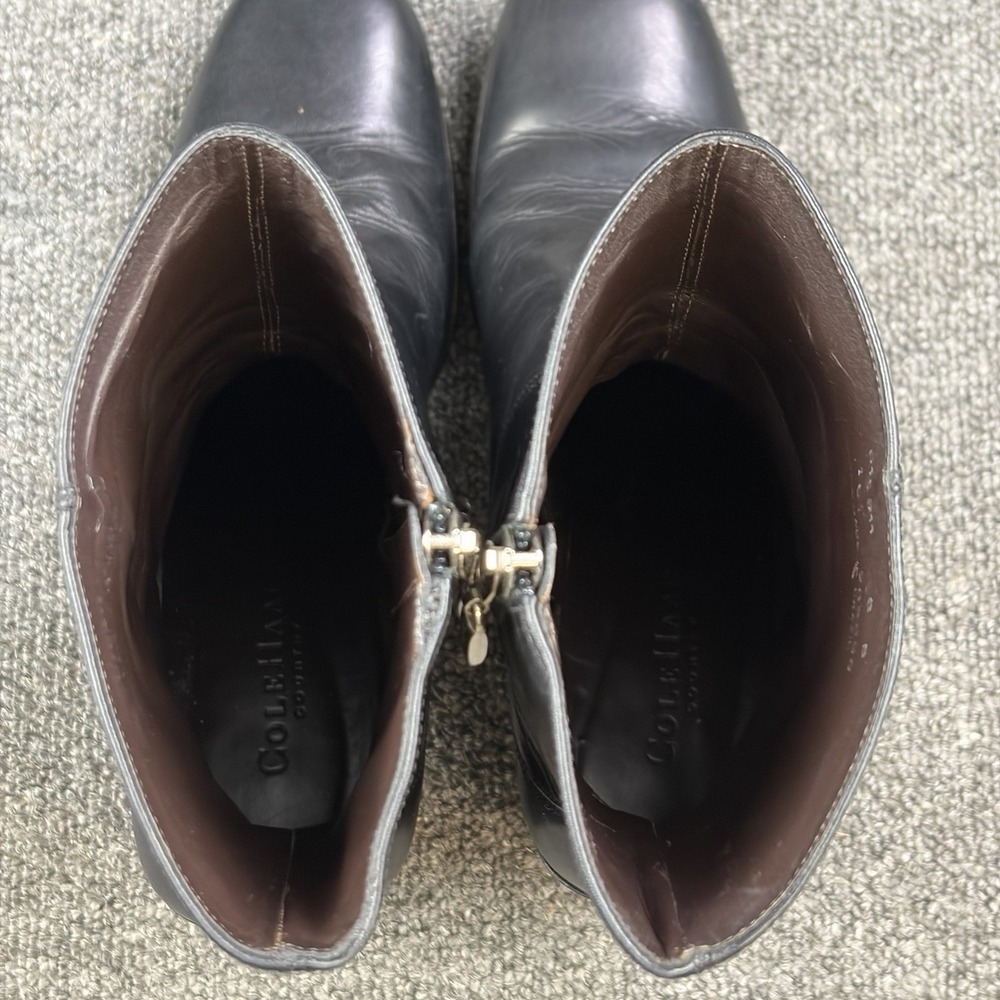Cole Haan Country Black Leather Heeled Ankle Boots Women's Size 8 B Made Brazil - Picture 10 of 12